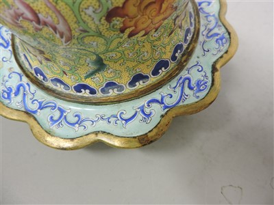 Lot 205 - A Chinese enamelled bronze bowl and cover