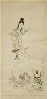Lot 300 - Two Chinese hanging scrolls