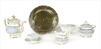 Lot 309 - A 19th century porcelain tea service