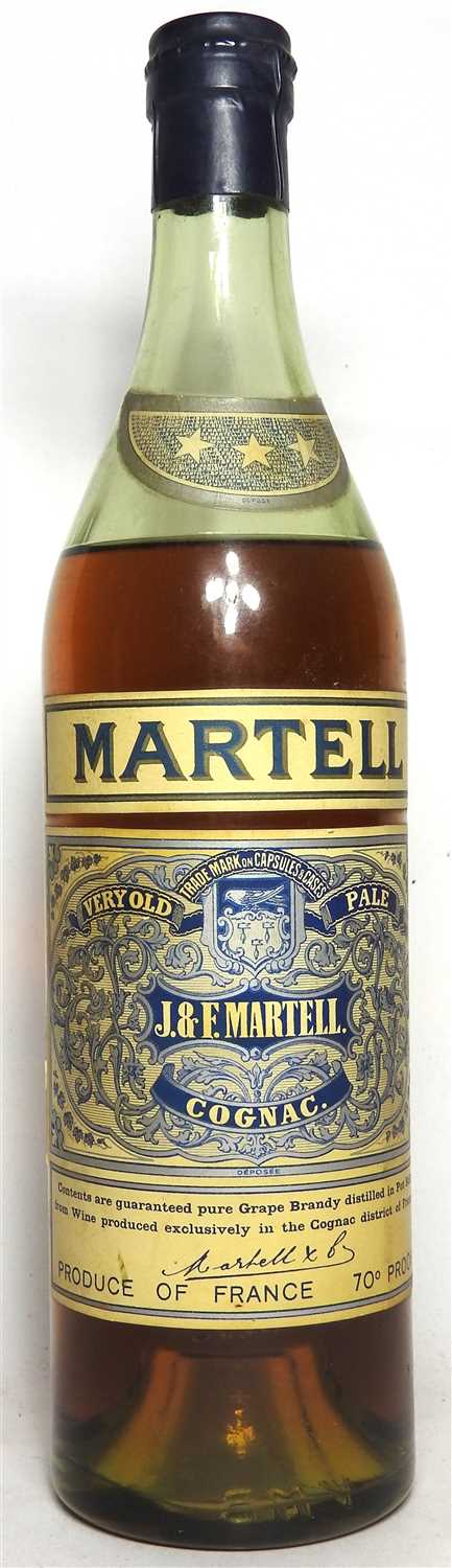 Lot 208 - Assorted Cognac and Port: Martell Cognac, 1950s?, and Pocas Junior, 1977, two bottles in total
