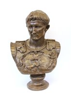 Lot 420 - A bronzed bust of Caesar