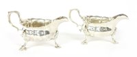 Lot 177 - A pair of George III silver sauce boats