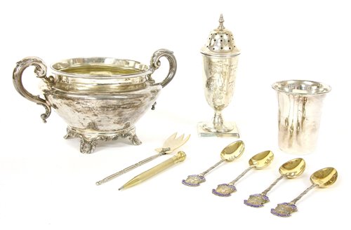 Lot 121 - A William IV silver two handled sugar bowl
