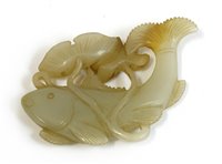 Lot 149 - A Chinese jade carp