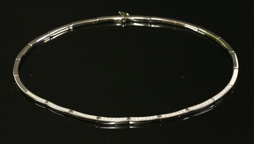 Lot 434 - A white gold diamond set collar