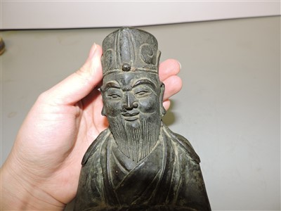 Lot 183 - A Chinese bronze figure