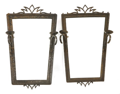 Lot 72 - A pair of French wrought iron wall lights