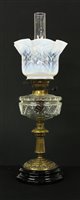 Lot 444 - A Victorian Vertus glass works oil lamp