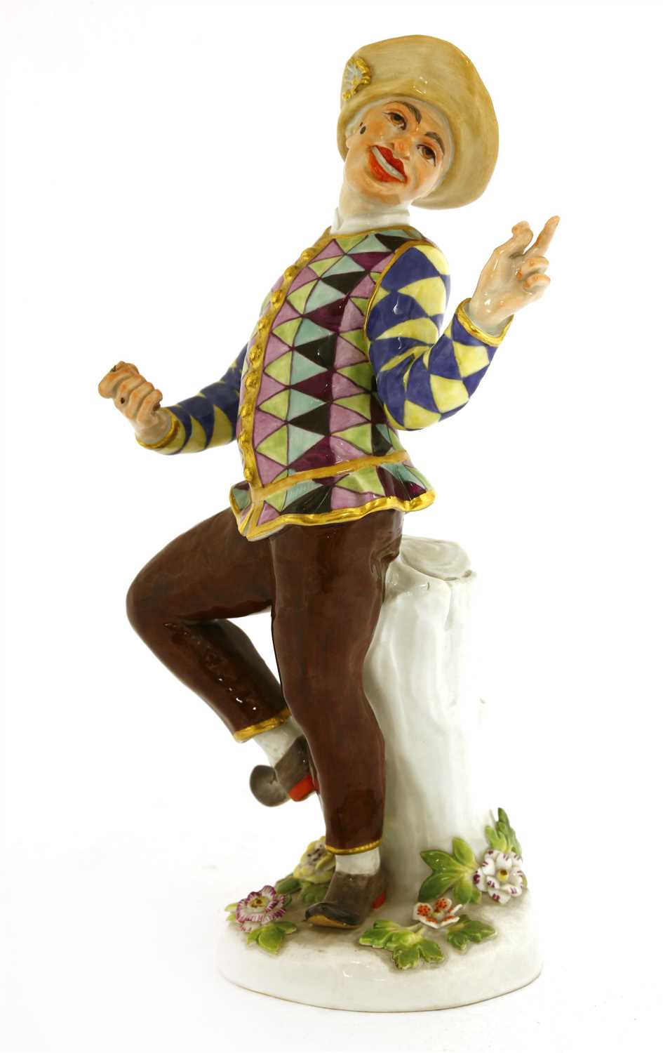 Lot 246 - A Meissen figure of an harlequin