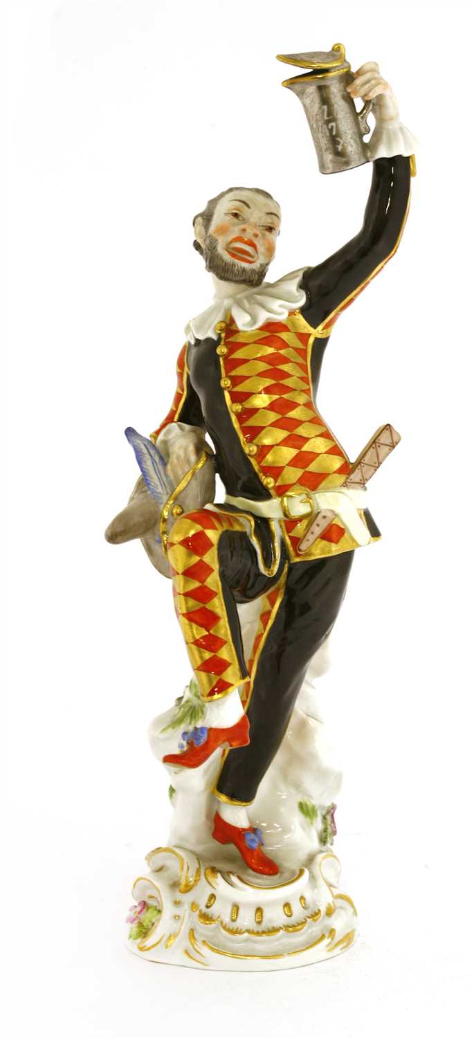 Lot 243 - A Meissen figure of an harlequin