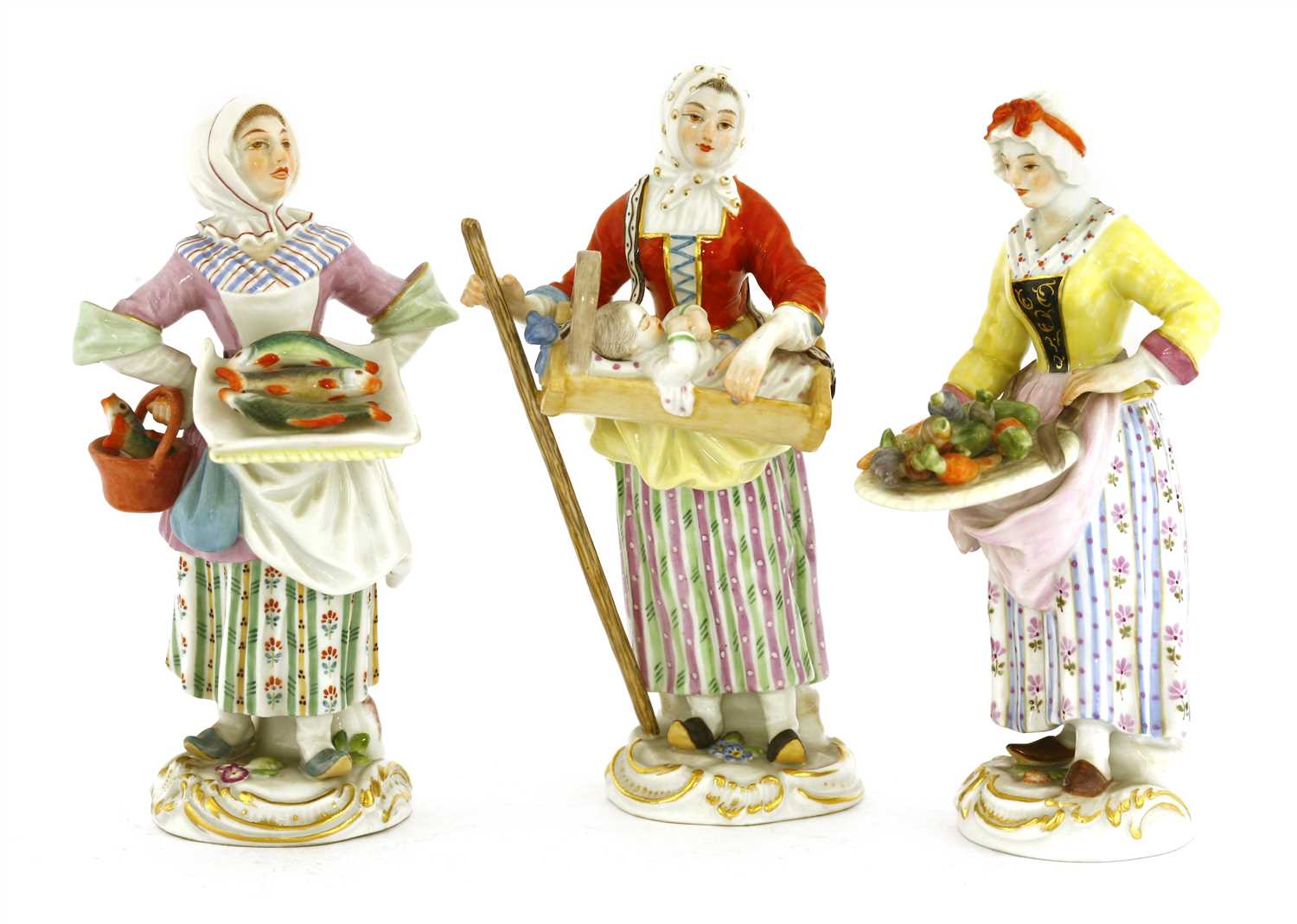 Lot 271 - Three Meissen figures