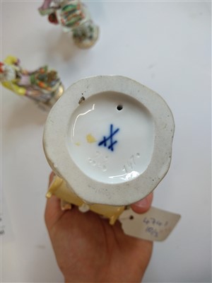 Lot 271 - Three Meissen figures