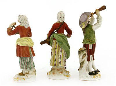 Lot 266 - A collection of three Meissen porcelain figures