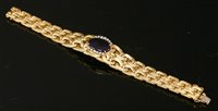 Lot 246 - An 18ct gold amethyst and diamond bracelet, c.1970