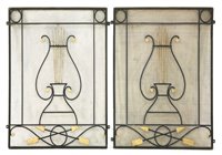 Lot 76 - A pair of wrought iron panels