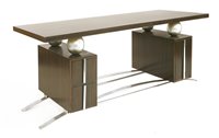 Lot 334 - A French calamander and chrome desk