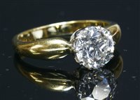 Lot 45 - An 18ct gold single stone diamond ring