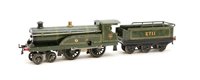Lot 86 - A Hornby no.2 4-4-0 locomotive and six wheel tender in GW Livery