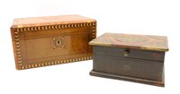 Lot 590 - A Victorian walnut tunbridgeware work box