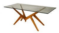 Lot 342 - An Italian beechwood and glass coffee table