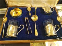 Lot 97 - A Russian silver tea set