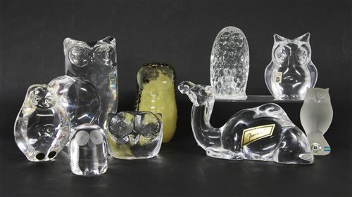 Lot 225 - A collection of glass figures