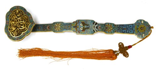 Lot 200 - A Chinese cloisonné ruyi sceptre