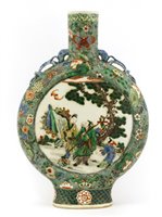 Lot 93 - A Chinese famille verte moon flask