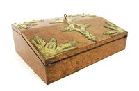 Lot 368 - A Victorian burr maple and brass bound writing slope