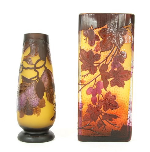 Lot 276 - A Gallé style slab vase