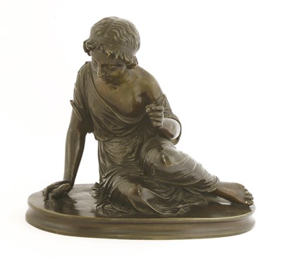 Lot 275 - A bronze of a seated girl