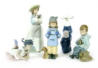 Lot 309 - Five Lladro and Nao figures, and six pieces of Goebel figures, with damage (11)