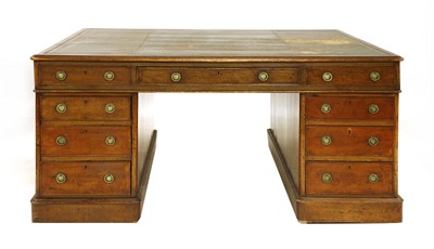 Lot 859 - A mahogany partners' pedestal desk