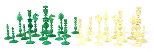 Lot 230 - Vizagapatam ivory chess set