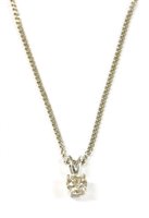 Lot 99 - An 18ct white gold single stone diamond pendant