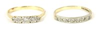 Lot 195 - A 9ct gold seven stone diamond ring