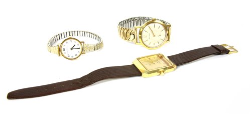 Lot 21 - A gentlemen's gold plated Rotary mechanical watch
