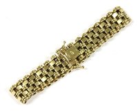 Lot 65 - A 9ct gold five row fancy link bracelet