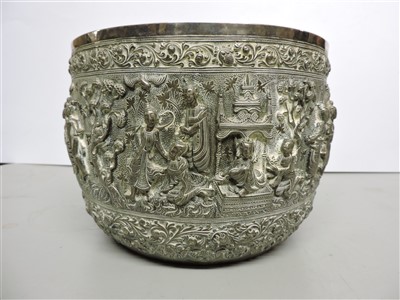 Lot 7 - A Burmese silver bowl