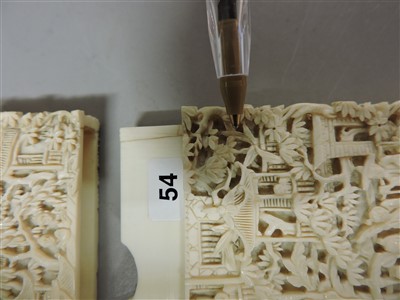 Lot 217 - Two Chinese Canton ivory card cases