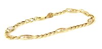 Lot 189 - A single row white cubic zirconia and curb link chain