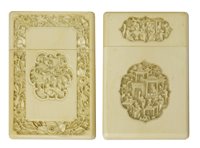 Lot 223 - Two Chinese Canton ivory card cases
