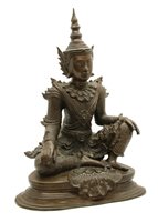 Lot 574 - A Thai bronze Buddha