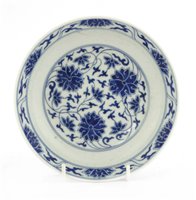 Lot 449 - A Chinese blue and white plate