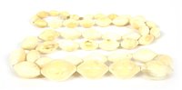 Lot 7 - A single row 19th century graduated navette shaped ivory bead necklace
