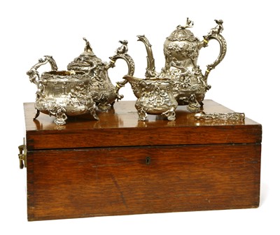 Lot 9 - A Victorian silver four-piece tea set