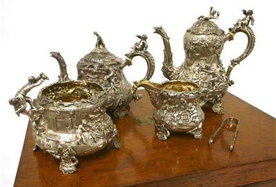 Lot 9 - A Victorian silver four-piece tea set