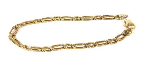 Lot 45 - An Italian 9ct gold two row curb link bracelet (damaged)