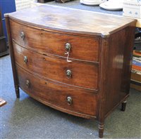 Lot 529 - A Regency mahogany bow front chest of drawers
