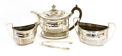 Lot 149 - A George III silver three-piece teaset
